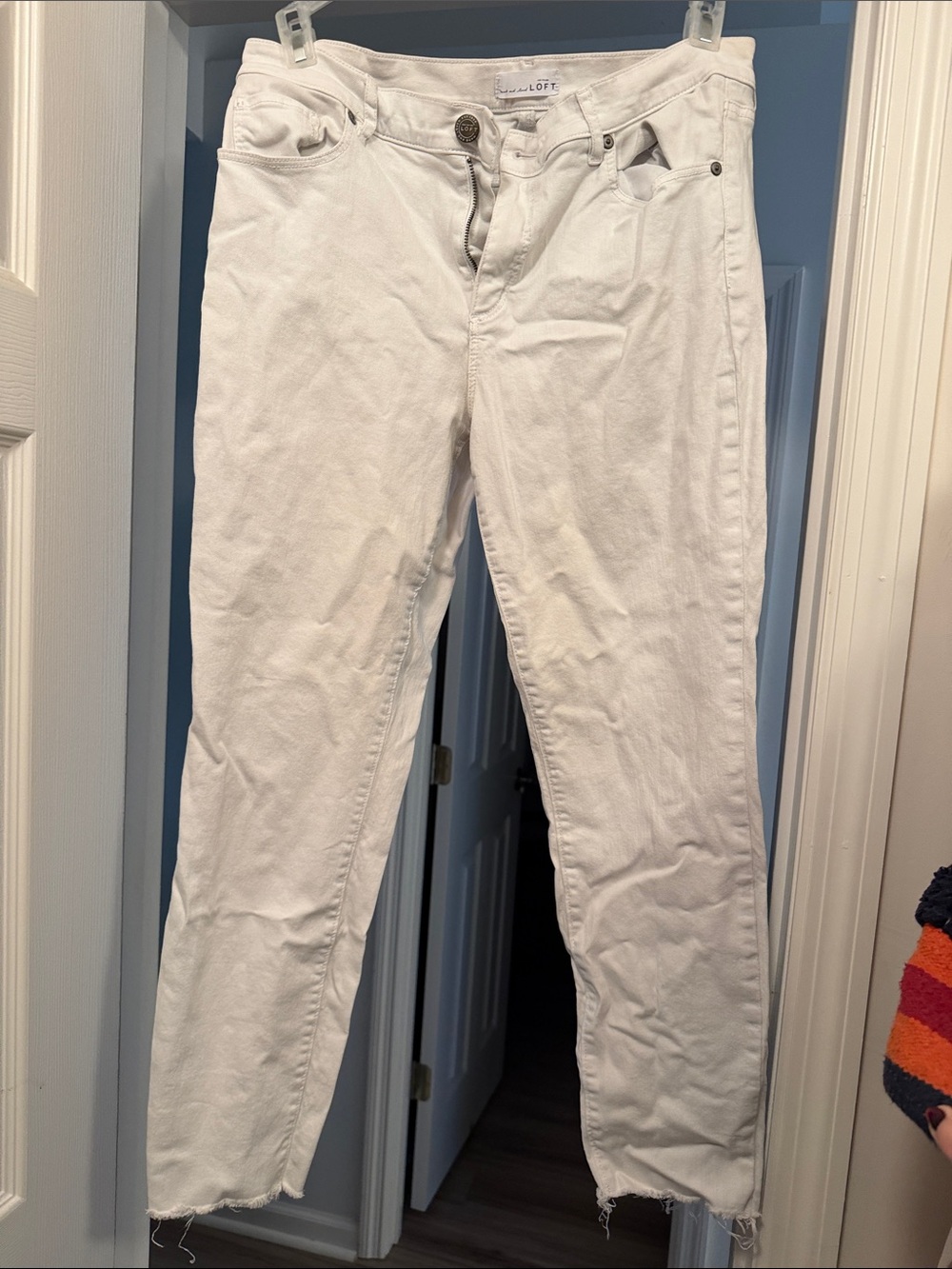 LOFT White Straight-Leg High-Rise Jeans